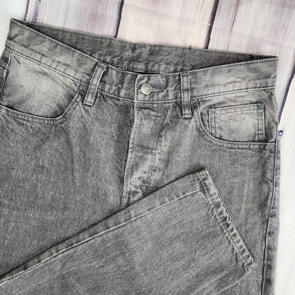 The Hundreds Mens 32‎ Button Fly Black Medium Wash Jeans Emb Pocket 32x30 Actual